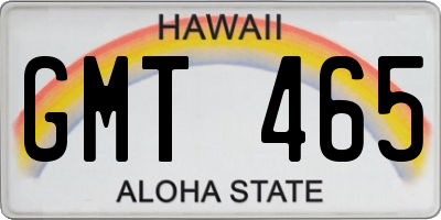 HI license plate GMT465