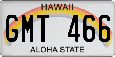 HI license plate GMT466
