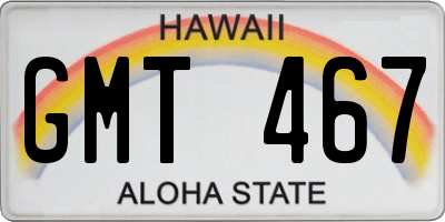 HI license plate GMT467