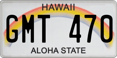 HI license plate GMT470