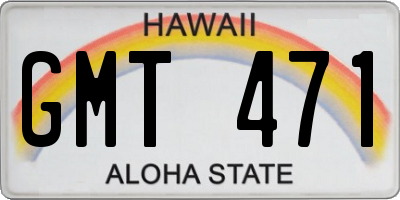 HI license plate GMT471