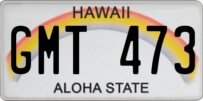 HI license plate GMT473