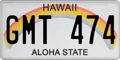 HI license plate GMT474
