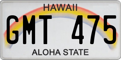 HI license plate GMT475