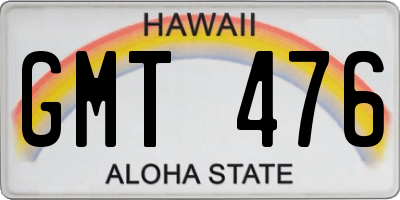 HI license plate GMT476