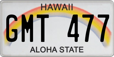 HI license plate GMT477