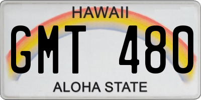 HI license plate GMT480
