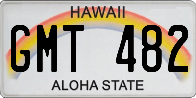 HI license plate GMT482