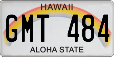 HI license plate GMT484
