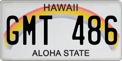HI license plate GMT486