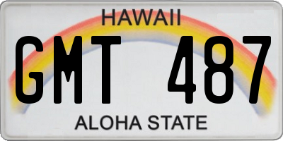 HI license plate GMT487