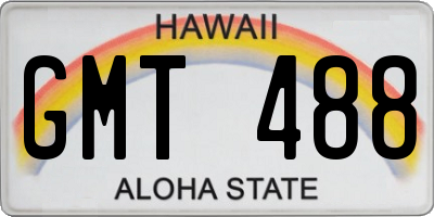 HI license plate GMT488