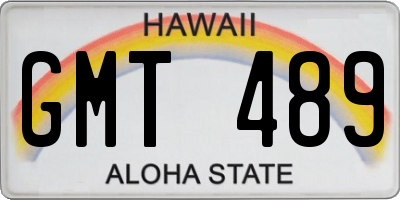 HI license plate GMT489