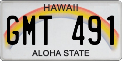 HI license plate GMT491