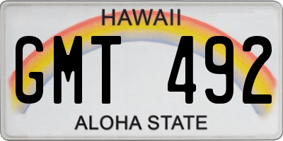 HI license plate GMT492