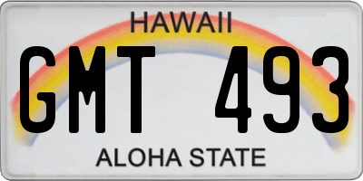 HI license plate GMT493