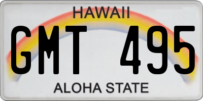 HI license plate GMT495