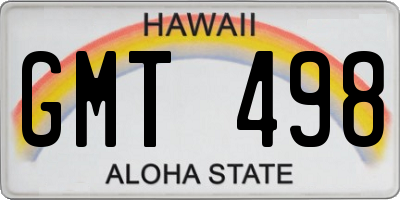 HI license plate GMT498