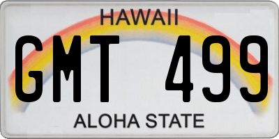 HI license plate GMT499