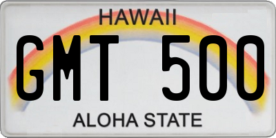 HI license plate GMT500