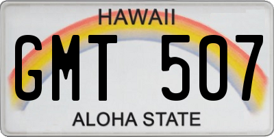 HI license plate GMT507