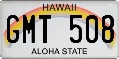 HI license plate GMT508