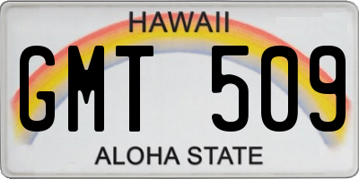 HI license plate GMT509