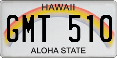 HI license plate GMT510