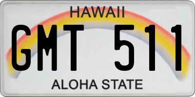 HI license plate GMT511