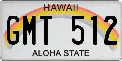 HI license plate GMT512