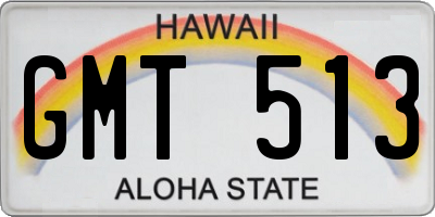 HI license plate GMT513