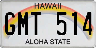 HI license plate GMT514