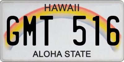 HI license plate GMT516