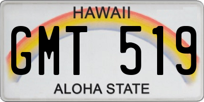 HI license plate GMT519