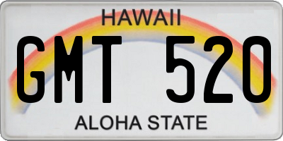 HI license plate GMT520