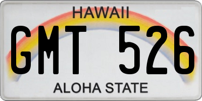 HI license plate GMT526