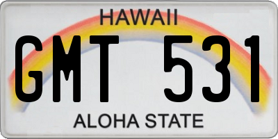 HI license plate GMT531