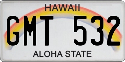 HI license plate GMT532