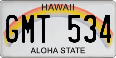 HI license plate GMT534