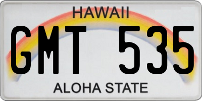 HI license plate GMT535