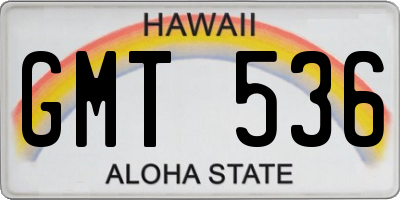 HI license plate GMT536