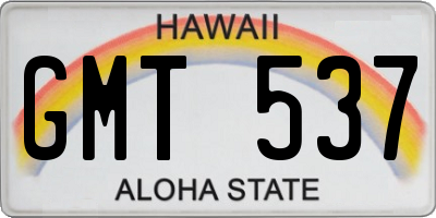 HI license plate GMT537