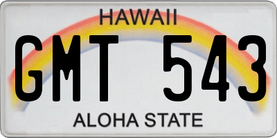 HI license plate GMT543