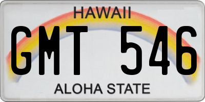 HI license plate GMT546