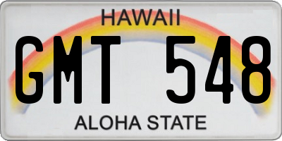 HI license plate GMT548