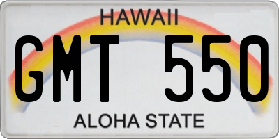 HI license plate GMT550