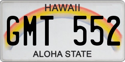 HI license plate GMT552