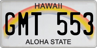 HI license plate GMT553
