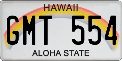HI license plate GMT554