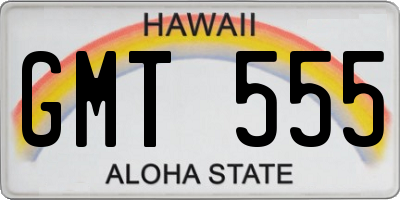 HI license plate GMT555